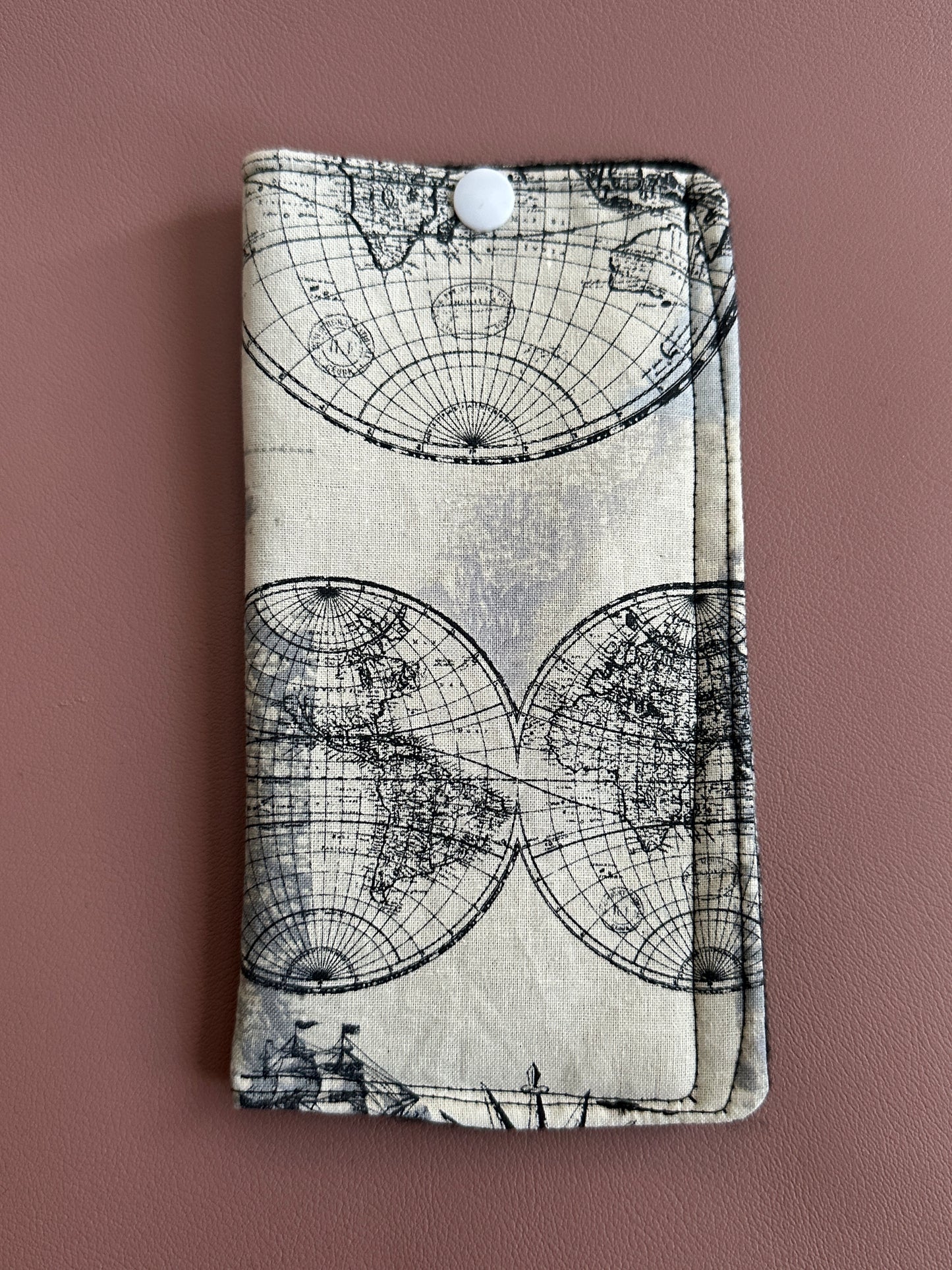 World Map themed Glasses Pouch