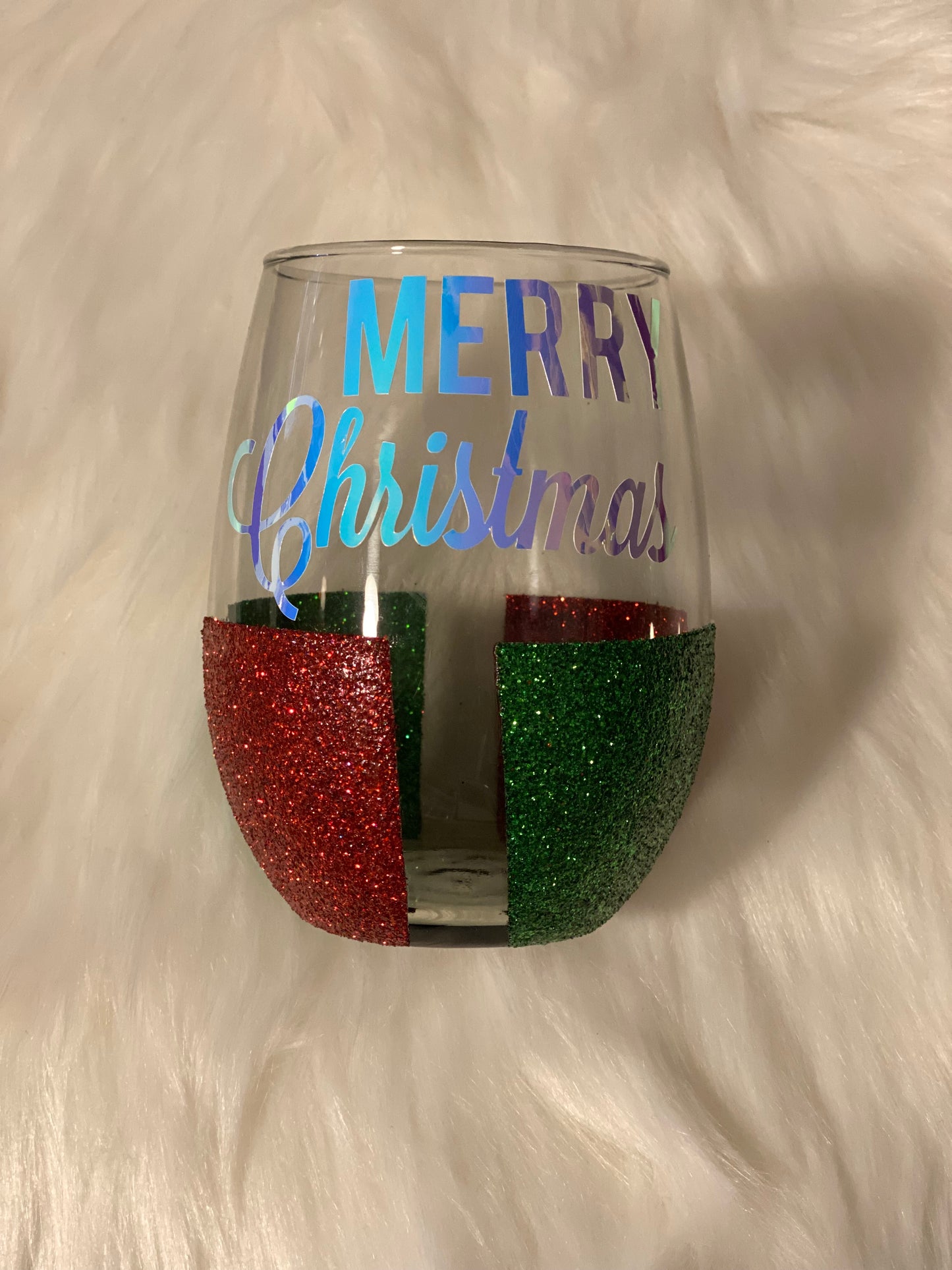 Holiday Themed Wine Glass