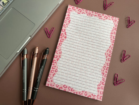 Pink Leopard Print Notepad