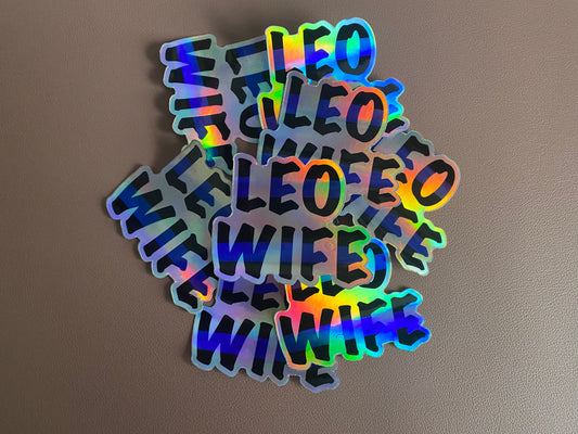 LEO Wife Holographic Sticker